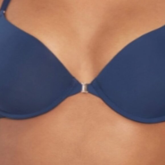 SECRET TREASURES INTIMATE MESH RACERBACK  FRONT-CLOSE T-SHIRT BRA /SIZE 40C NAVY - Picture 3 of 9